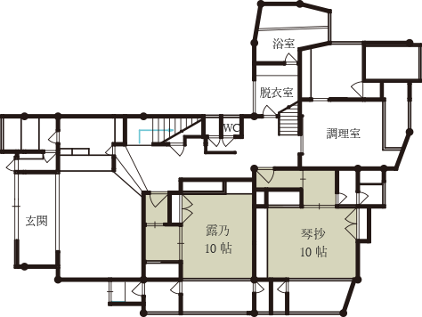 新別館 鶴喜 1階間取り図